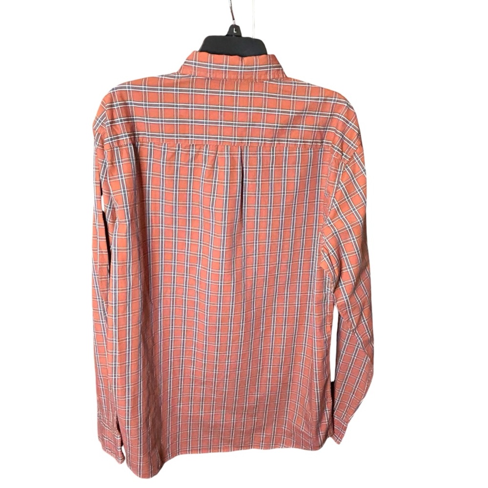 NWT G.H. Bass & Co Men’s Orange Plaid Button Down Shirt Size Large - Picture 2 of 8